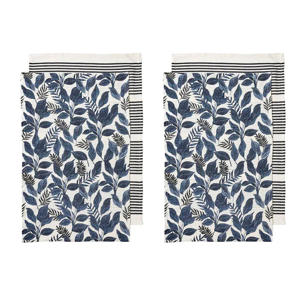 Kitchen Towels Ladelle Tierra Set of 4 Cotton - Navy - Home