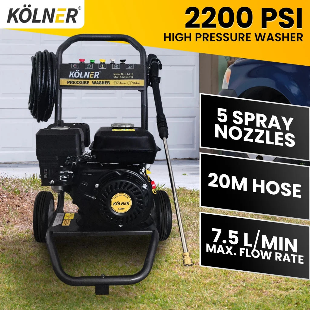 Kolner LT-712 High Pressure Washer 2200PSI 7.5LPM - Auto