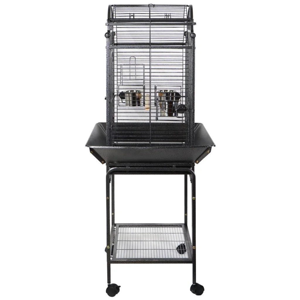 Large Bird Budgie Cage Parrot Aviary Carrier with Stand &