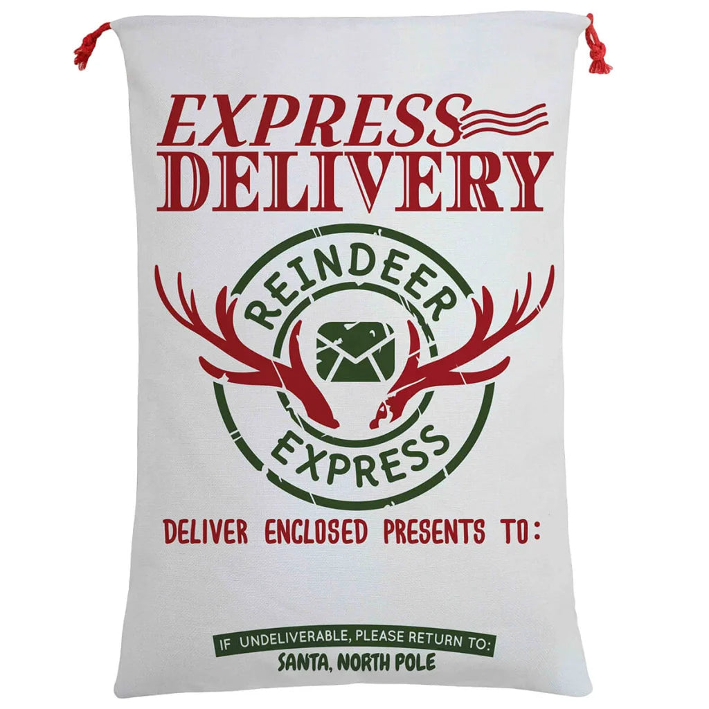 Large Christmas XMAS Hessian Santa Sack Stocking Bag