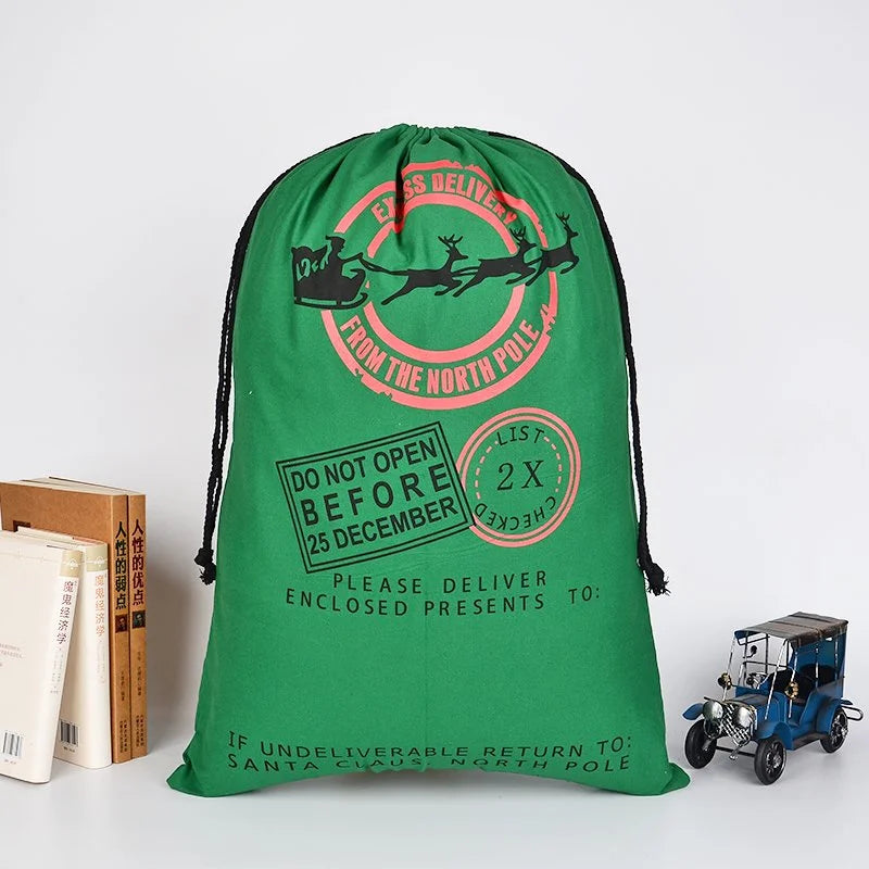 Large Christmas XMAS Hessian Santa Sack Stocking Bag