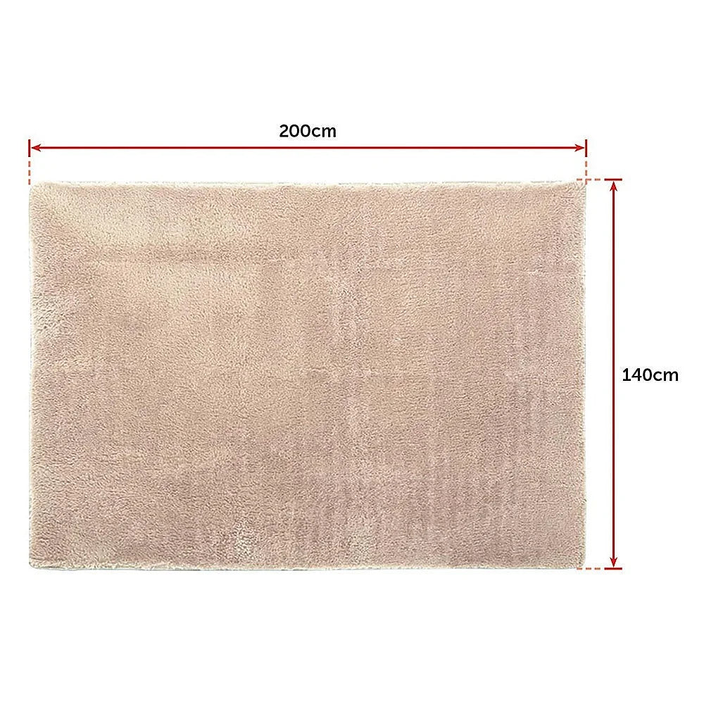 Large Shaggy Floor Rug 200x140cm for Bedroom & Living Room