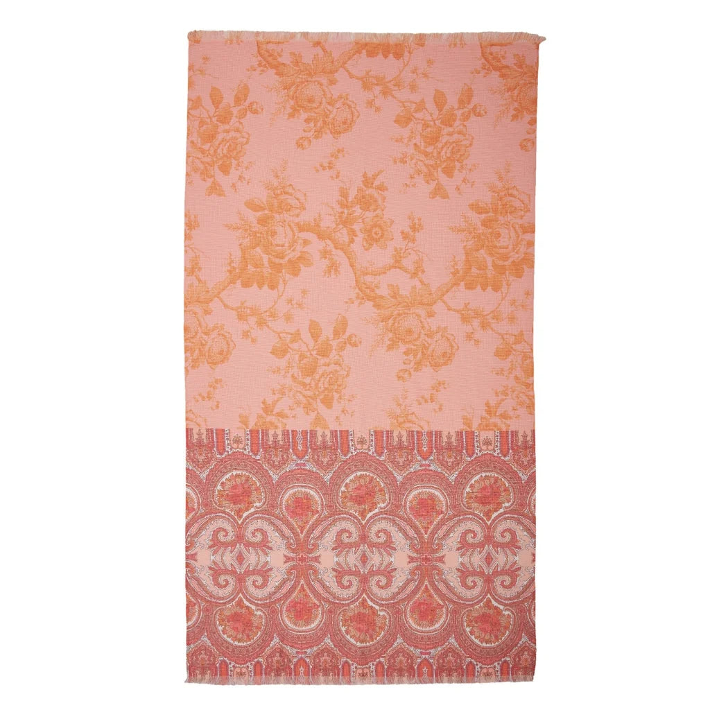 Large Towel OiCotton Digital Print - Bright Rose - Home &
