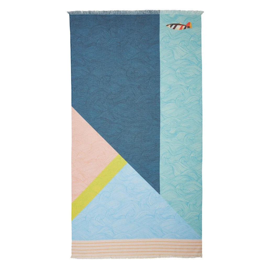 Large Towel OiCotton Digital Print - Stormy Waves - Home &