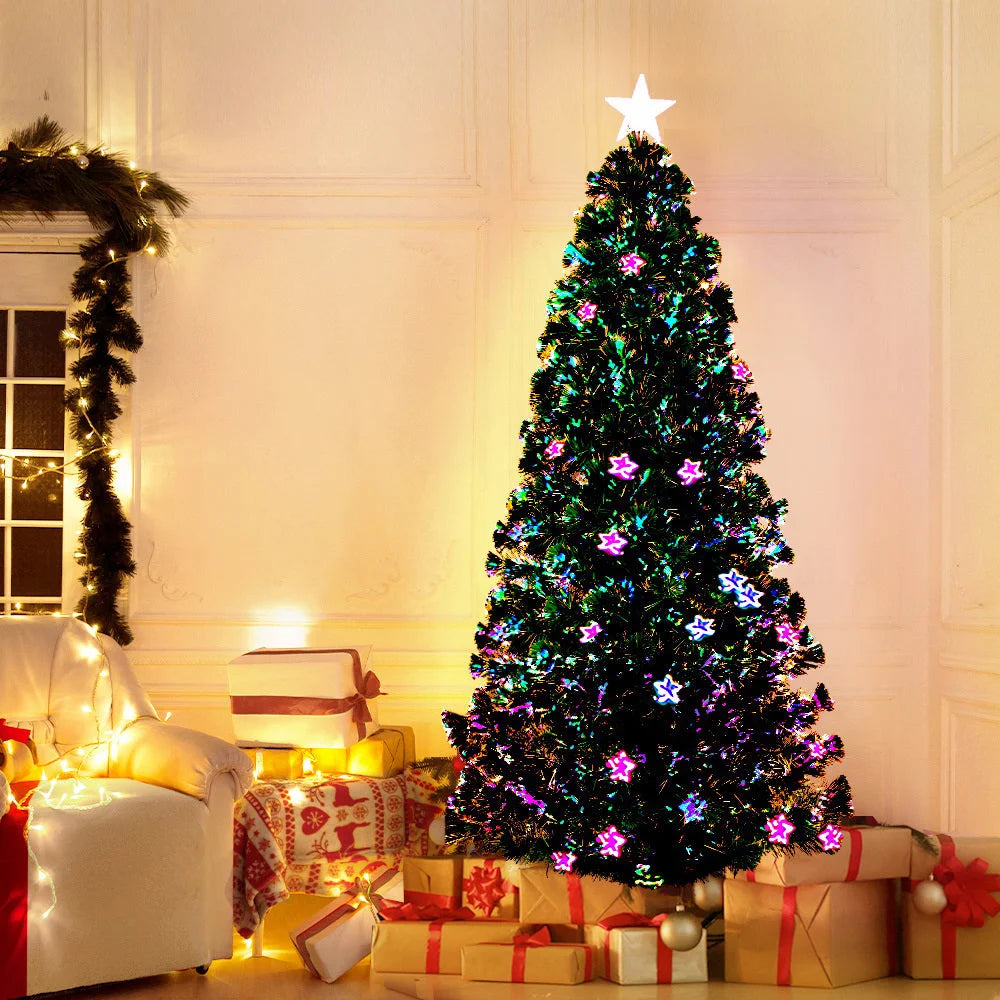 LED Christmas Tree 6FT Optic Fiber Xmas Multi-Colour Lights