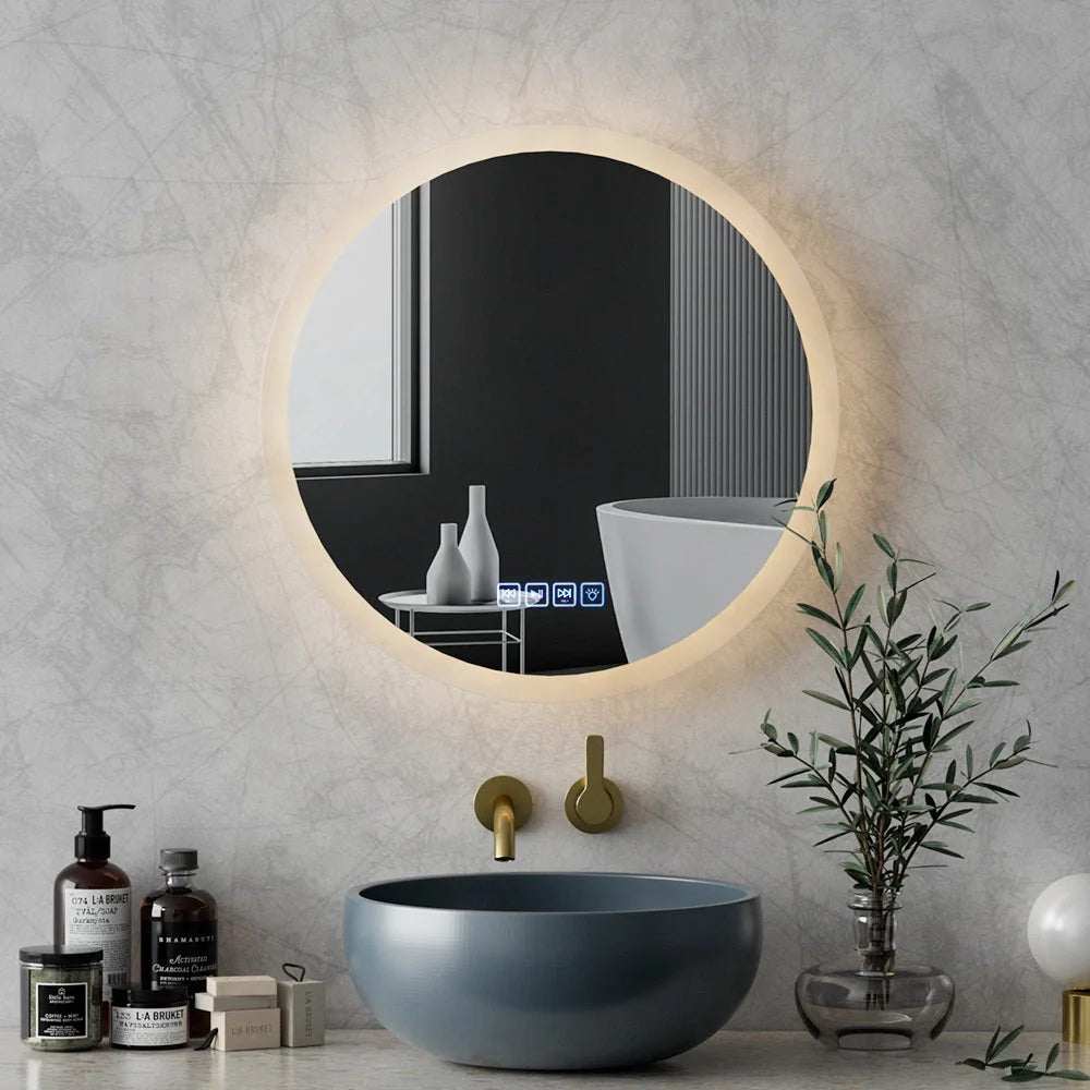 LED Wall Mirror Bluetooth with Light 50CM Bathroom Decor