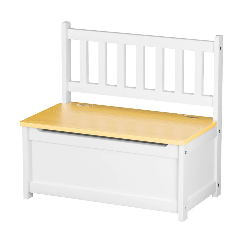 Levede 2-In-1 Kids Toys Storage Bench Box Wooden Chair-1973193545166753792