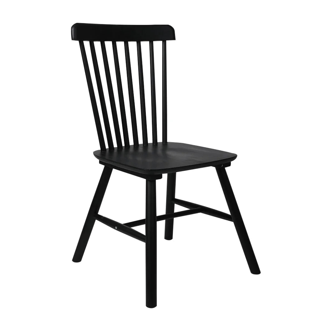 Levede 2x Dining Chairs Kitchen Winsor Black-1975420491875356672