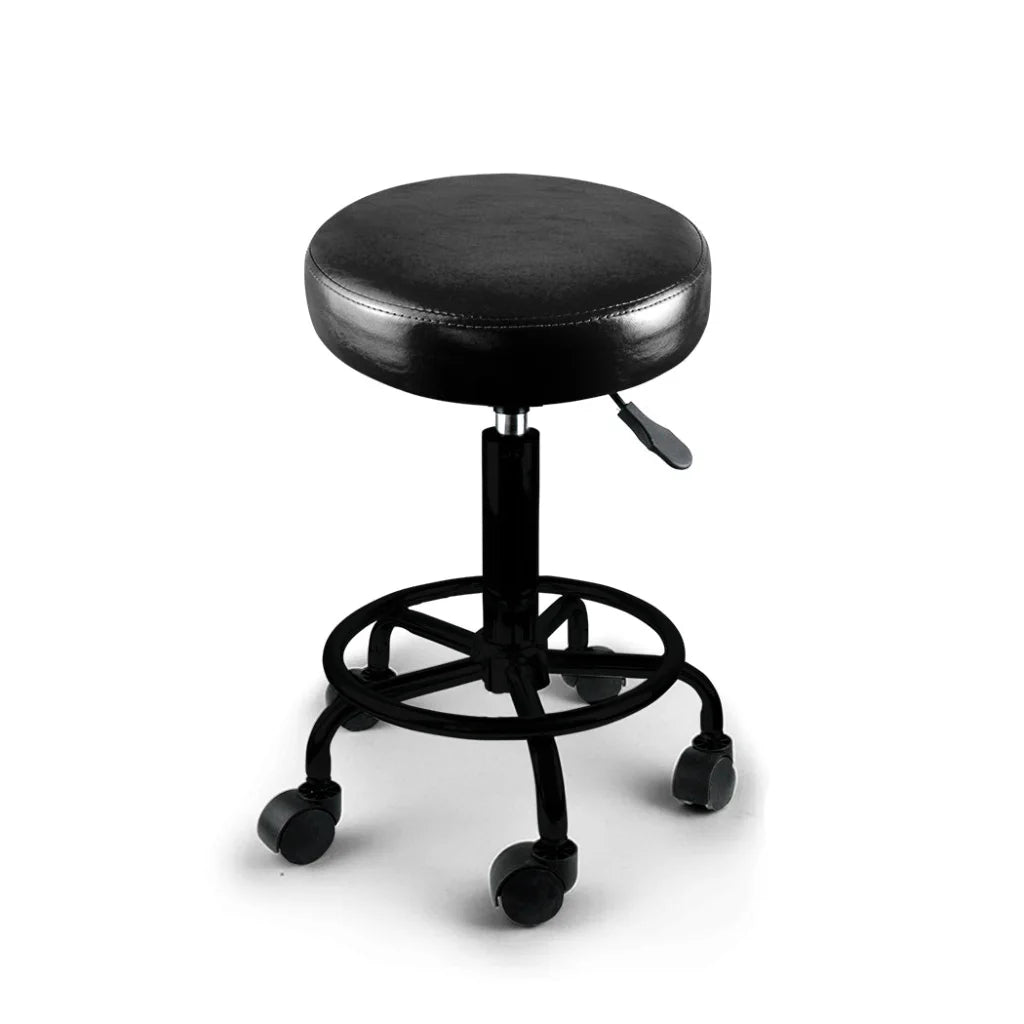 Levede Salon Stool Swivel Bar Stools Black with Black Stand-1975420407485960192