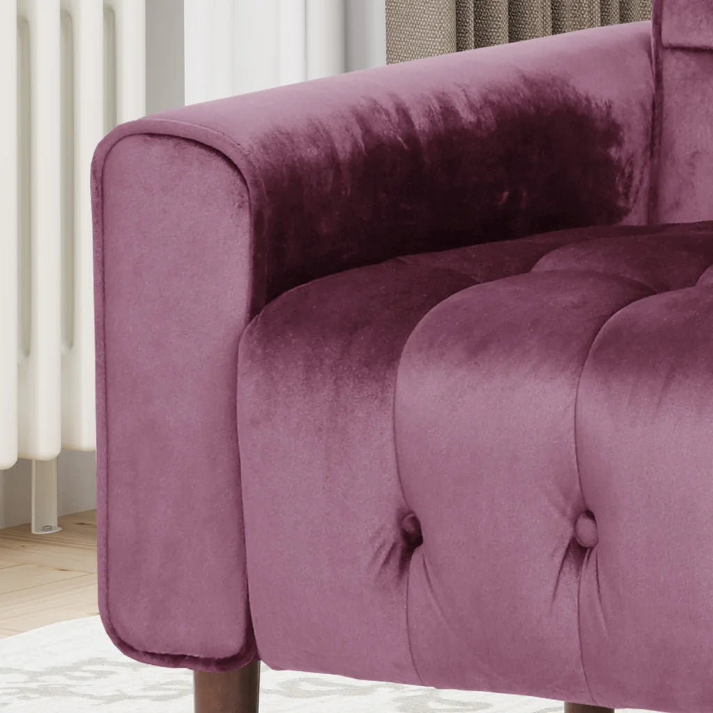 Lewisham Raisin Tufted Velvet Armchair - Furniture > Bar