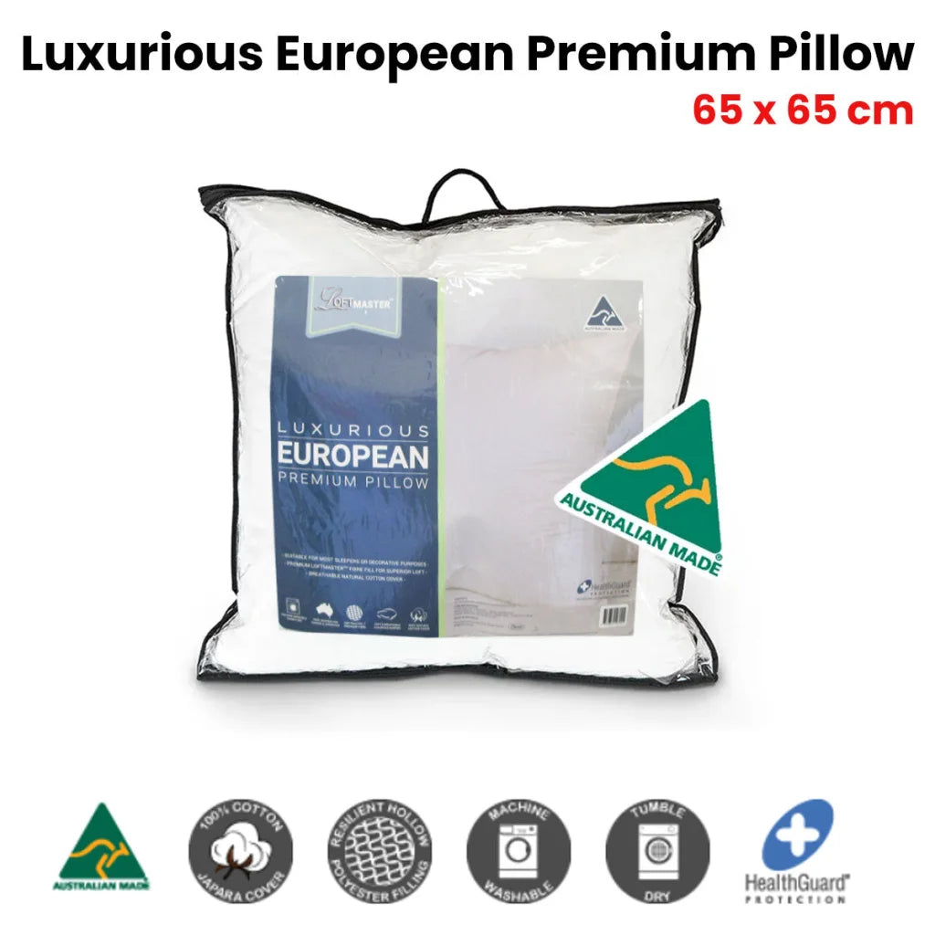 LoftMLuxurious Cotton Cover Premium European Pillow 65x65cm