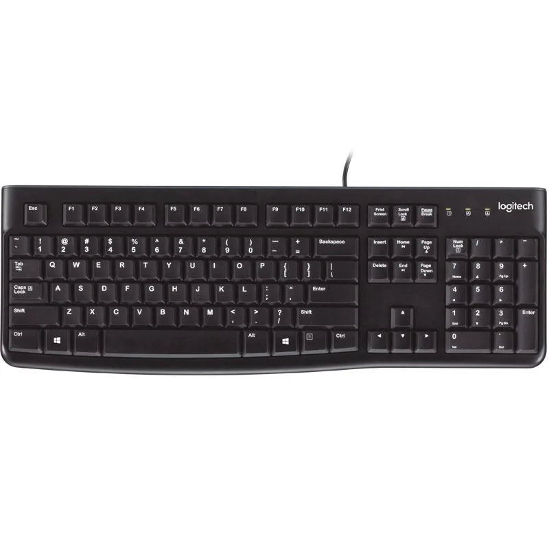 LOGITECH K120 Keyboard Quiet Typing Spill-Resistant Durable