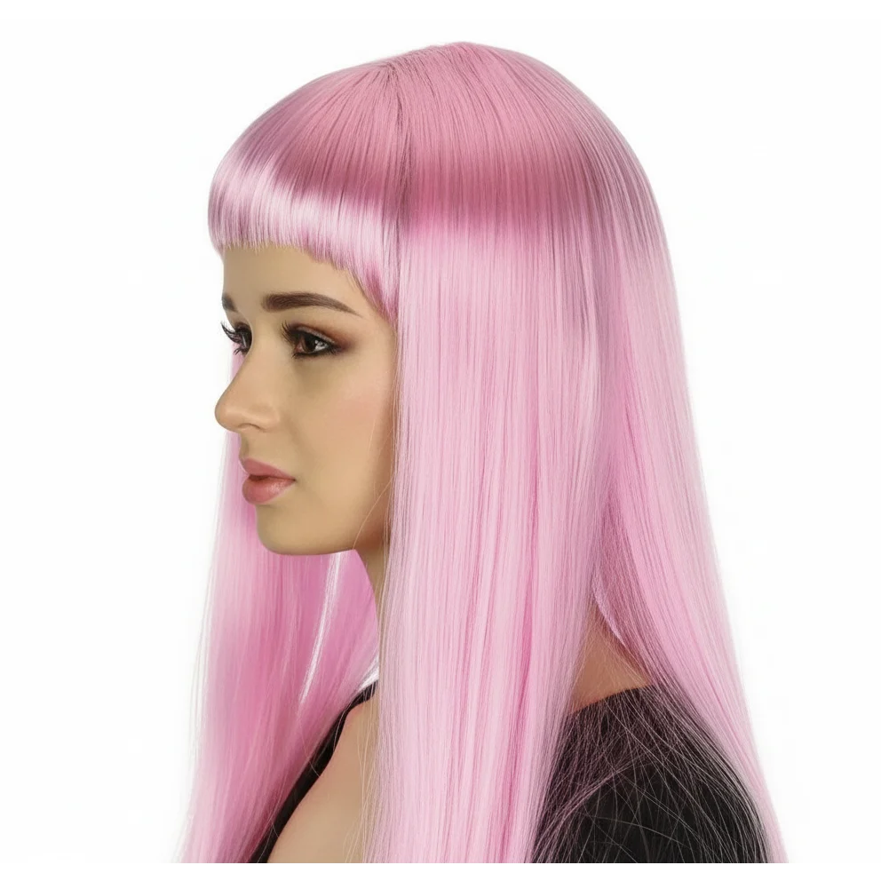 LONG WIG Straight Party Hair Costume Fringe Cosplay Fancy Dress 70cm Womens