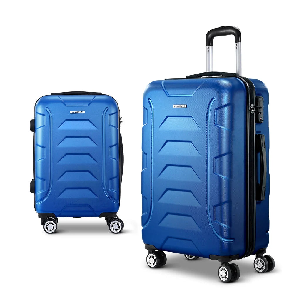 Luggage Travel Suitcase Set 2PC Trolley TSA Lock Bonus