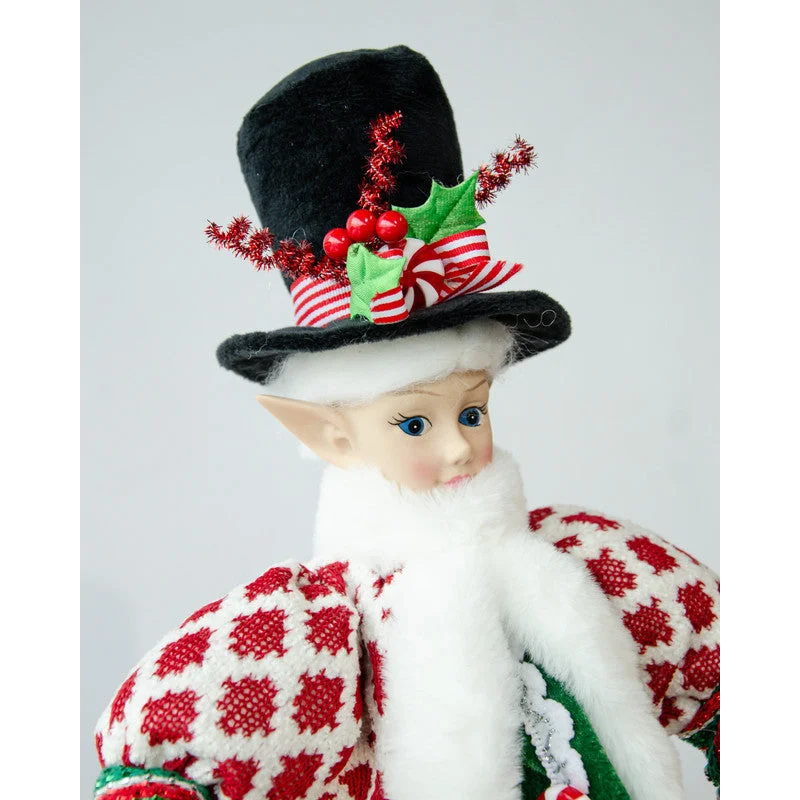 LUXURY CHRISTMAS CAROLLER ELF GREEN/RED 65CM - Occasions >