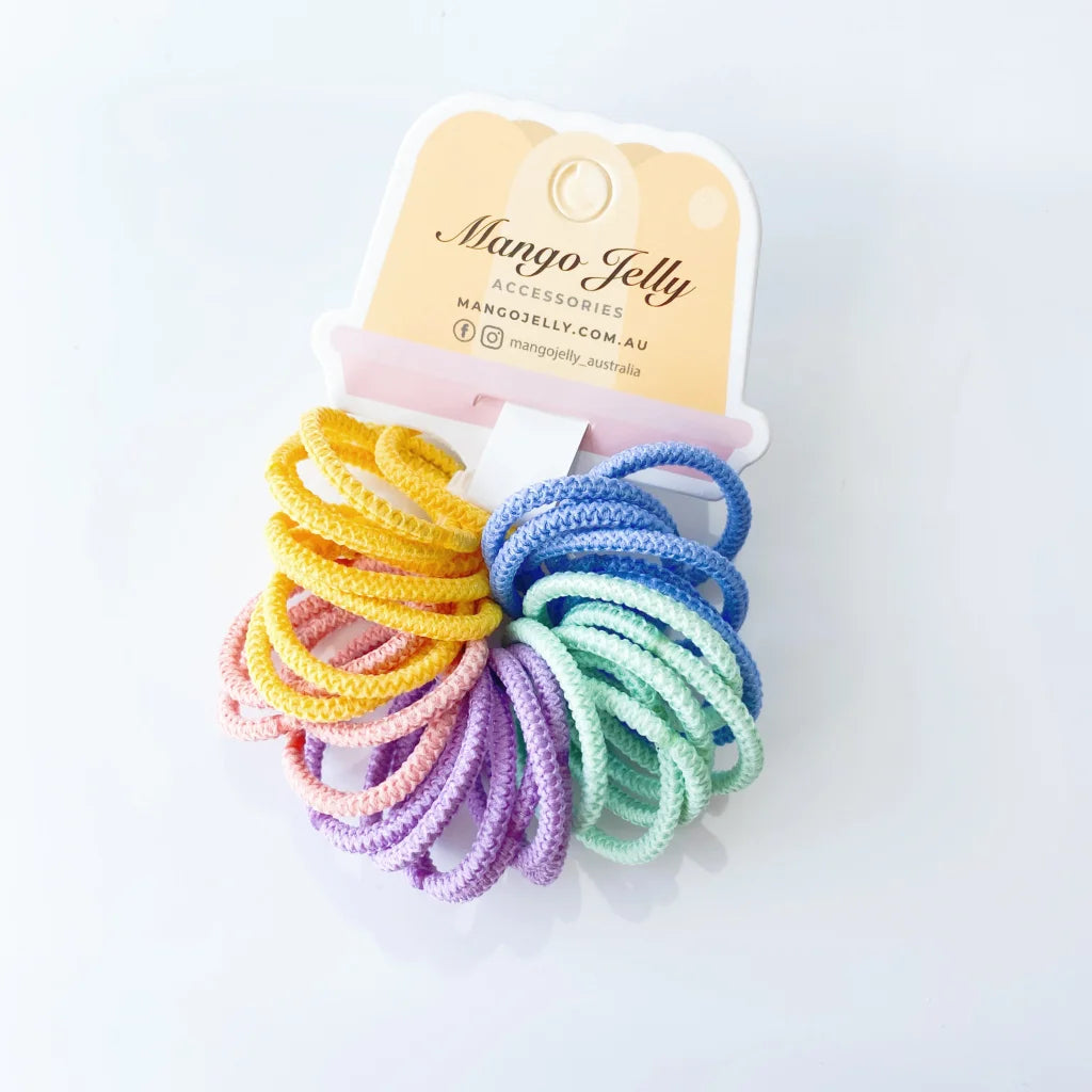 MANGO JELLY Kids Hair Ties (3cm) Ring Candy - Six Pack