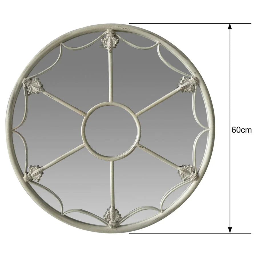 Martinique Fleur Round Wall Mirror 60cm - Home & Garden >