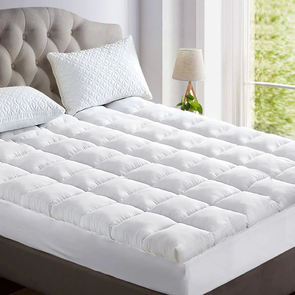 Mattress Topper King Bamboo Fibre Pillowtop Protector
