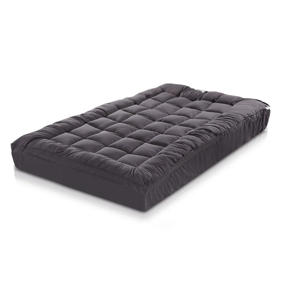 Mattress Topper Single 1000GSM Pillowtop Charcoal