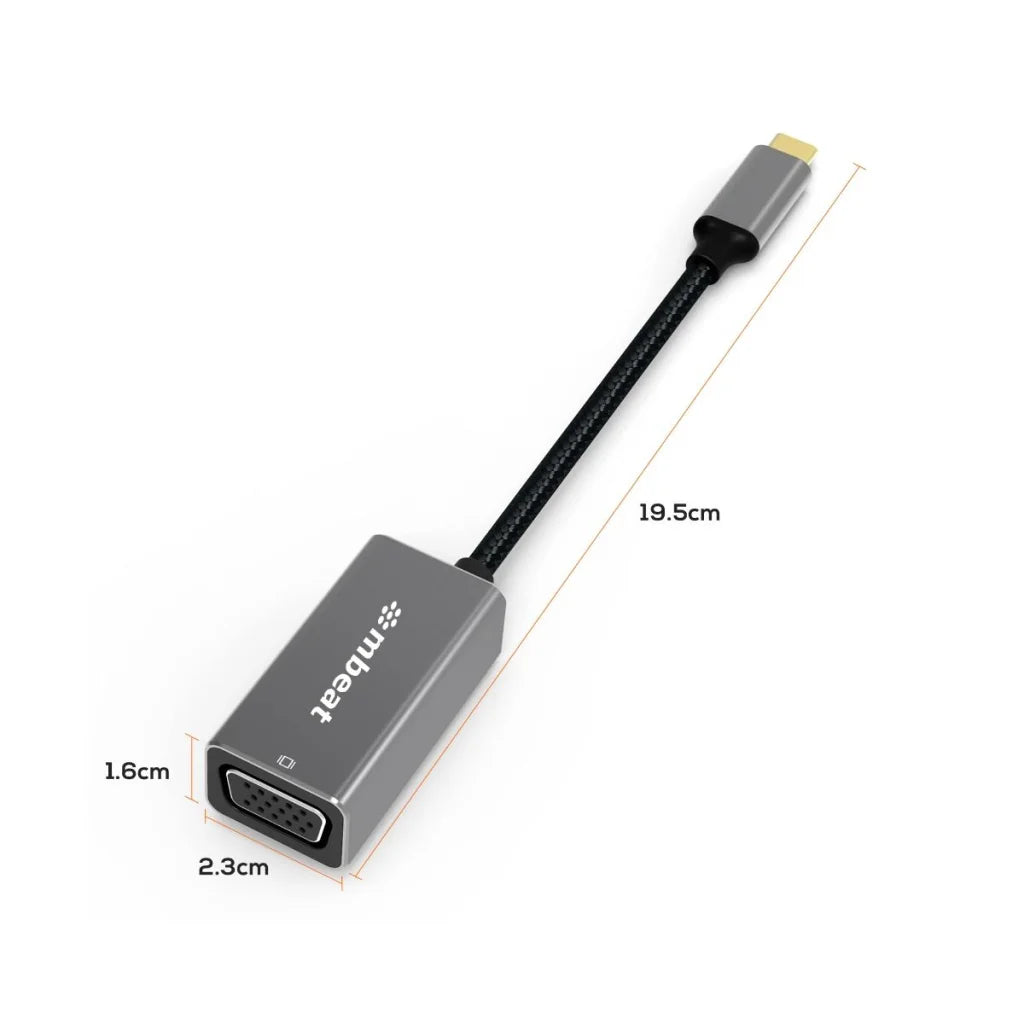 mbeat Elite USB-C to VGA Adapter- Space Grey - Appliances >