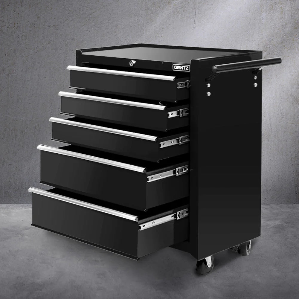 Mechanic Tool Box Trolley 5-Drawer Black - Tools Storage