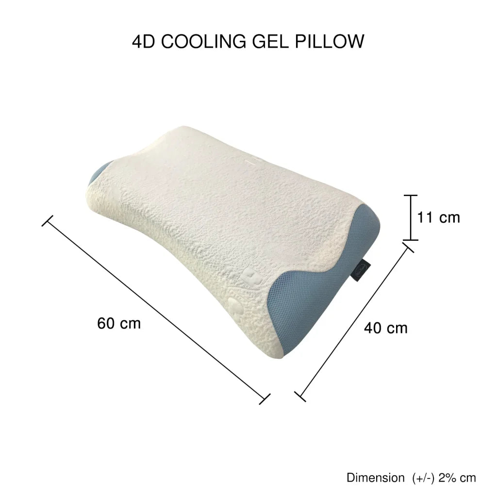 Memory Foam Pillow Set of 4X 4D Cooling Gel Technology