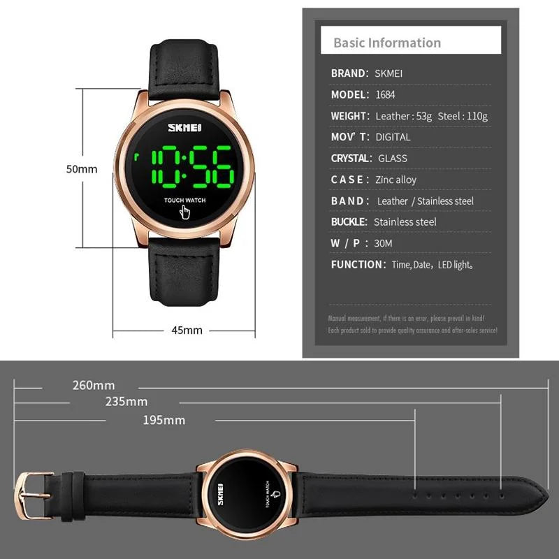 Men Electronic Sports Watch - Versatile Steel Belt - Gold