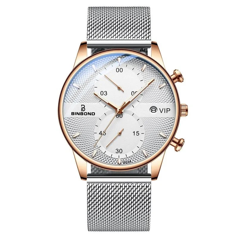 Men Multifunctional Luminous Quartz Watch - Business Style