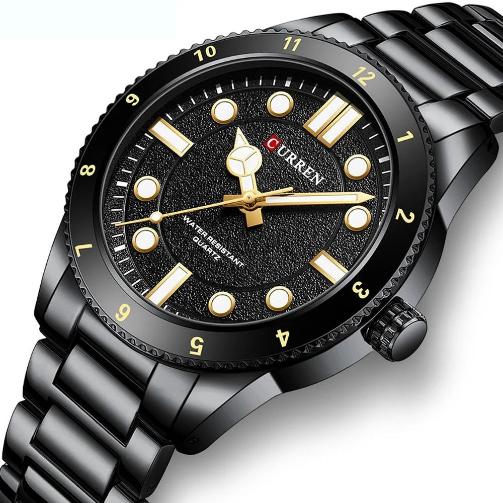Men Steel Strap Business Quartz Watch - Sporty Design