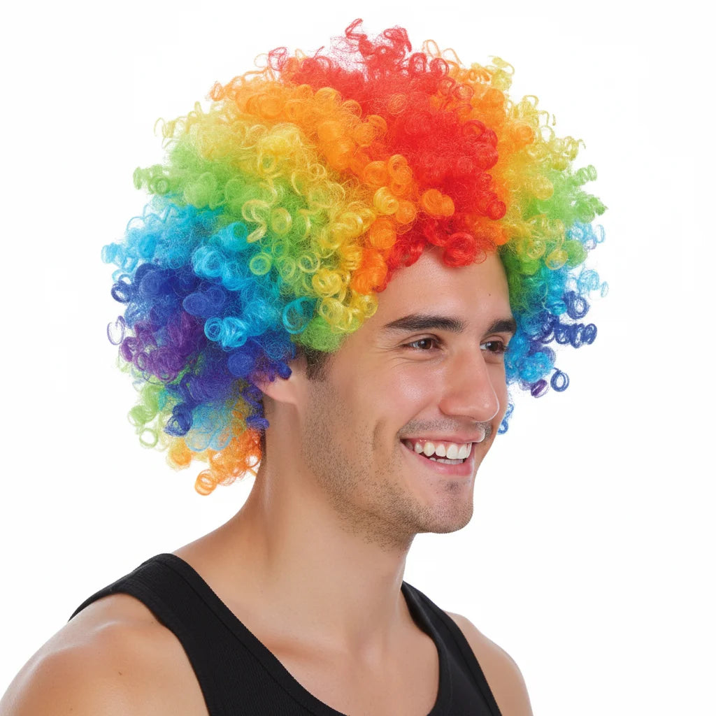 Mens DELUXE AFRO WIG Curly Hair Costume Party LGBTQ Disco