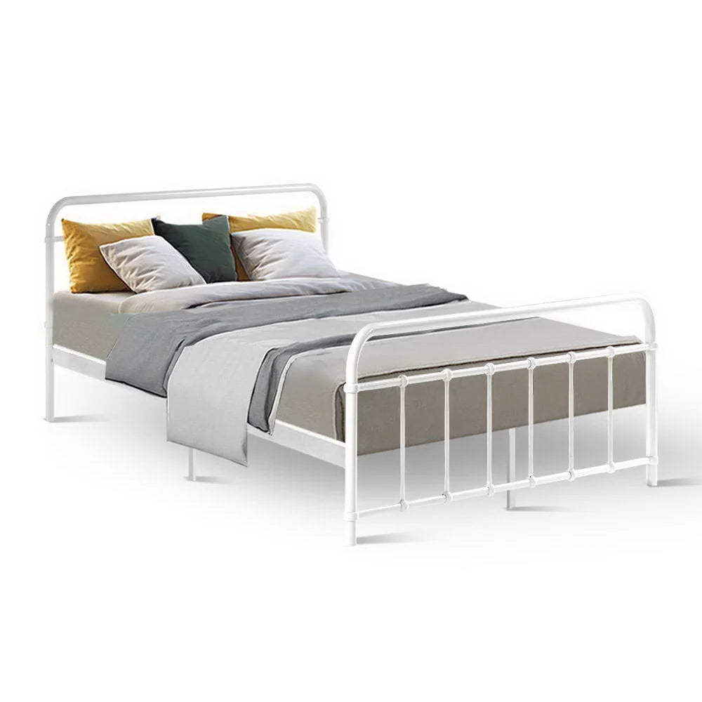 Metal Bed Frame Double Size Platform Foundation Mattress