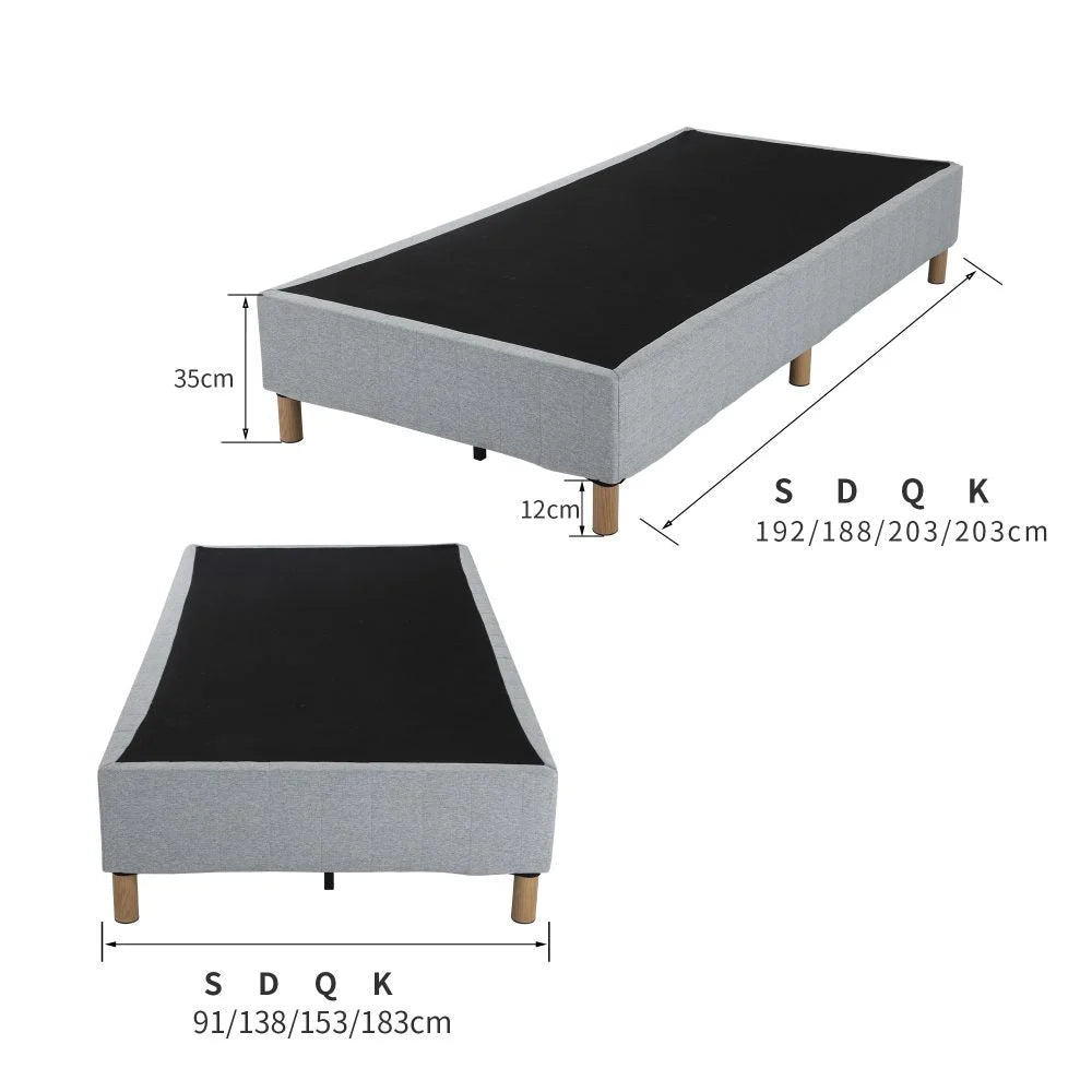 Metal Bed Frame Mattress Foundation - Blue Double