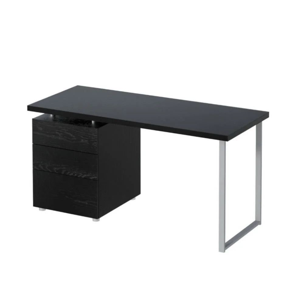 Metal Desk with 3 Drawers - Black - Office