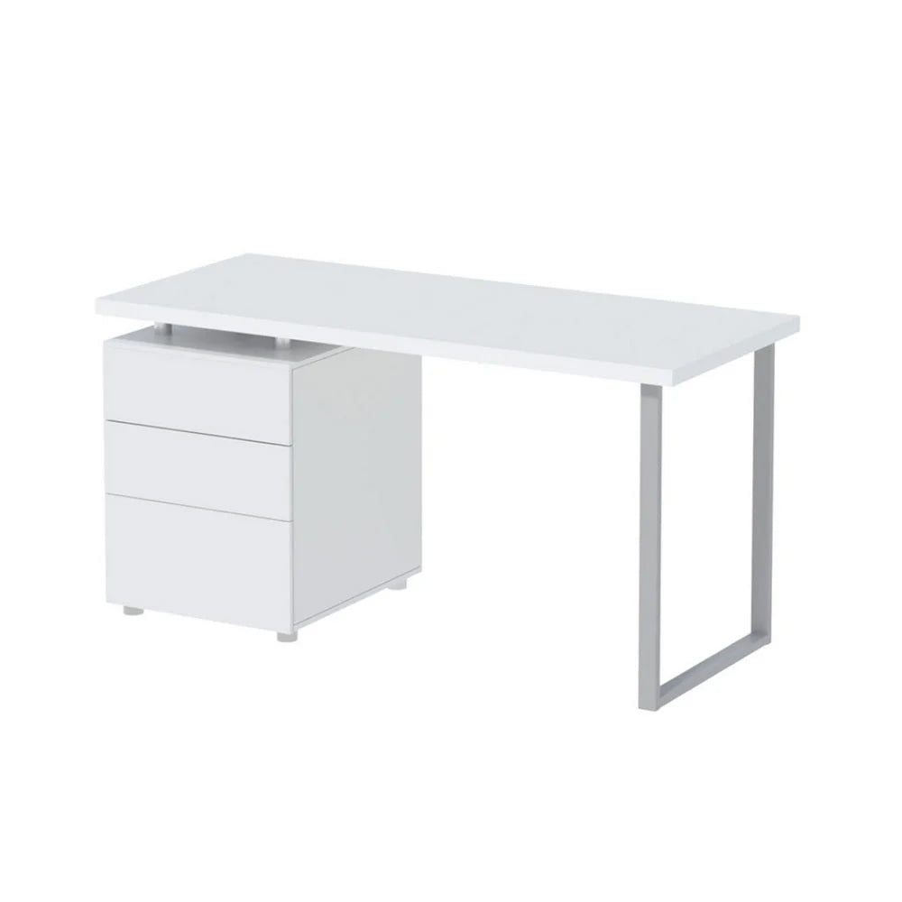 Metal Desk with 3 Drawers - White - Office