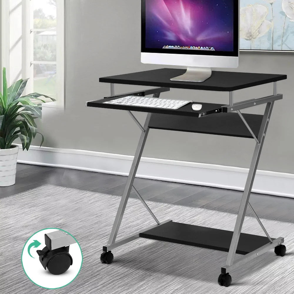 Metal Desk with Pull-Out Table Black - Office