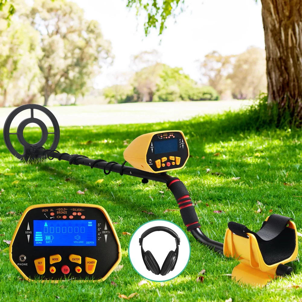 Metal Detector LCD Screen with Headphones Yellow - Outdoor