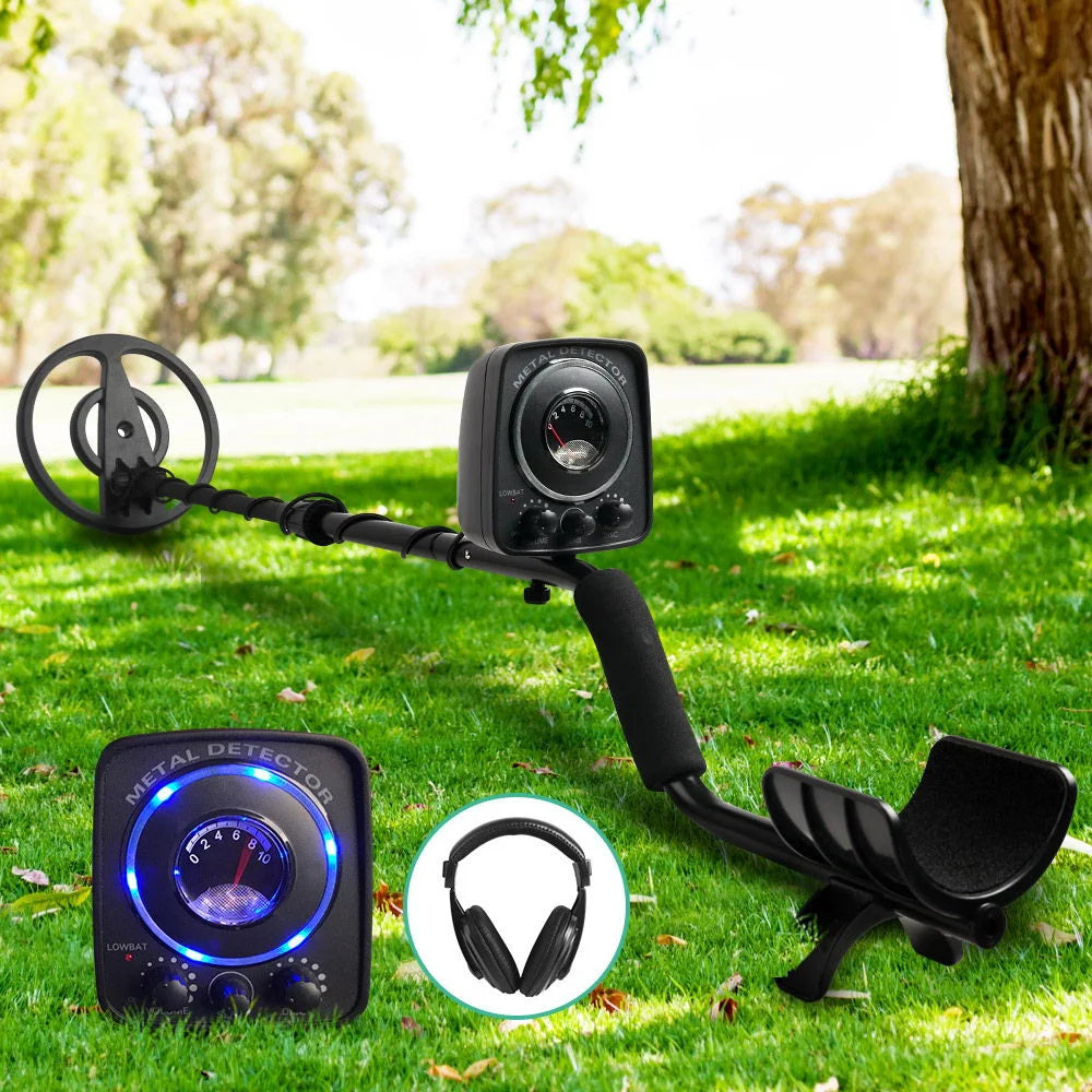 Metal Detector LED with Headphones Black - Outdoor