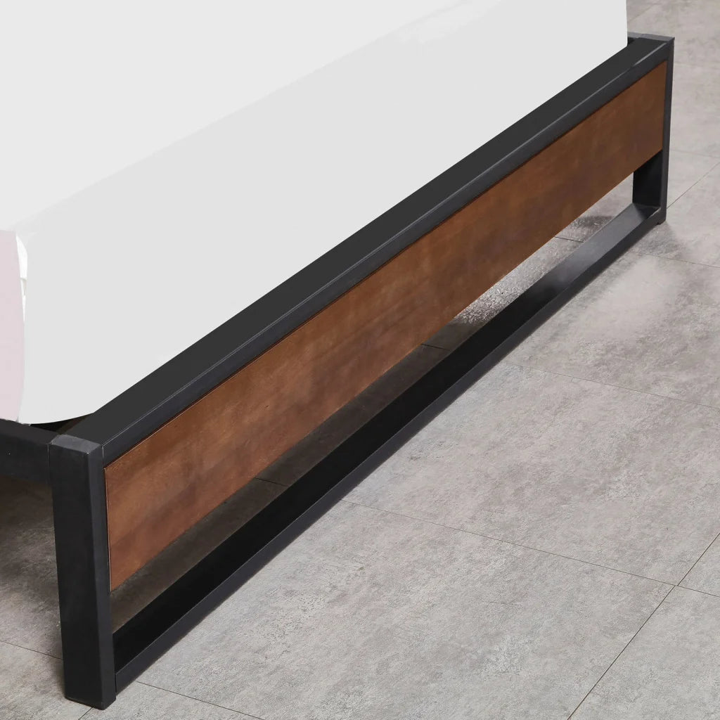 Milano Decor Sorrento Metal Wood Bed Frame Mattress Base