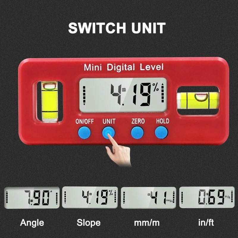 Mini Digital Magnetic Spirit Level - 100mm - Tools >