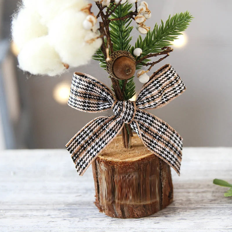 Mini Rustic Christmas Tree Decoration – 9.84 Inches Tall