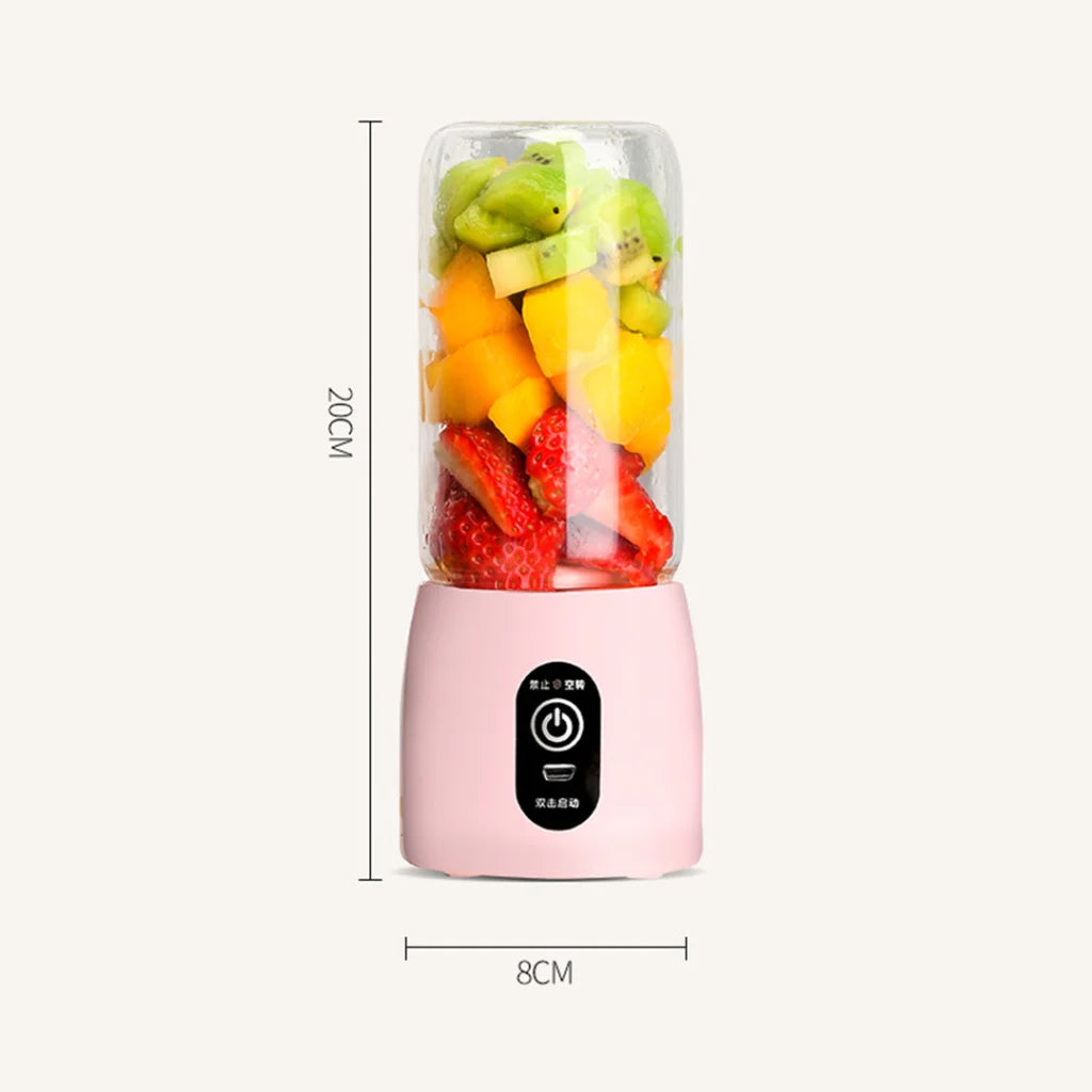 Mini USB Juice Extractor Premium Portable Rechargeable Handheld Fruit Mixer Juicer - Pink