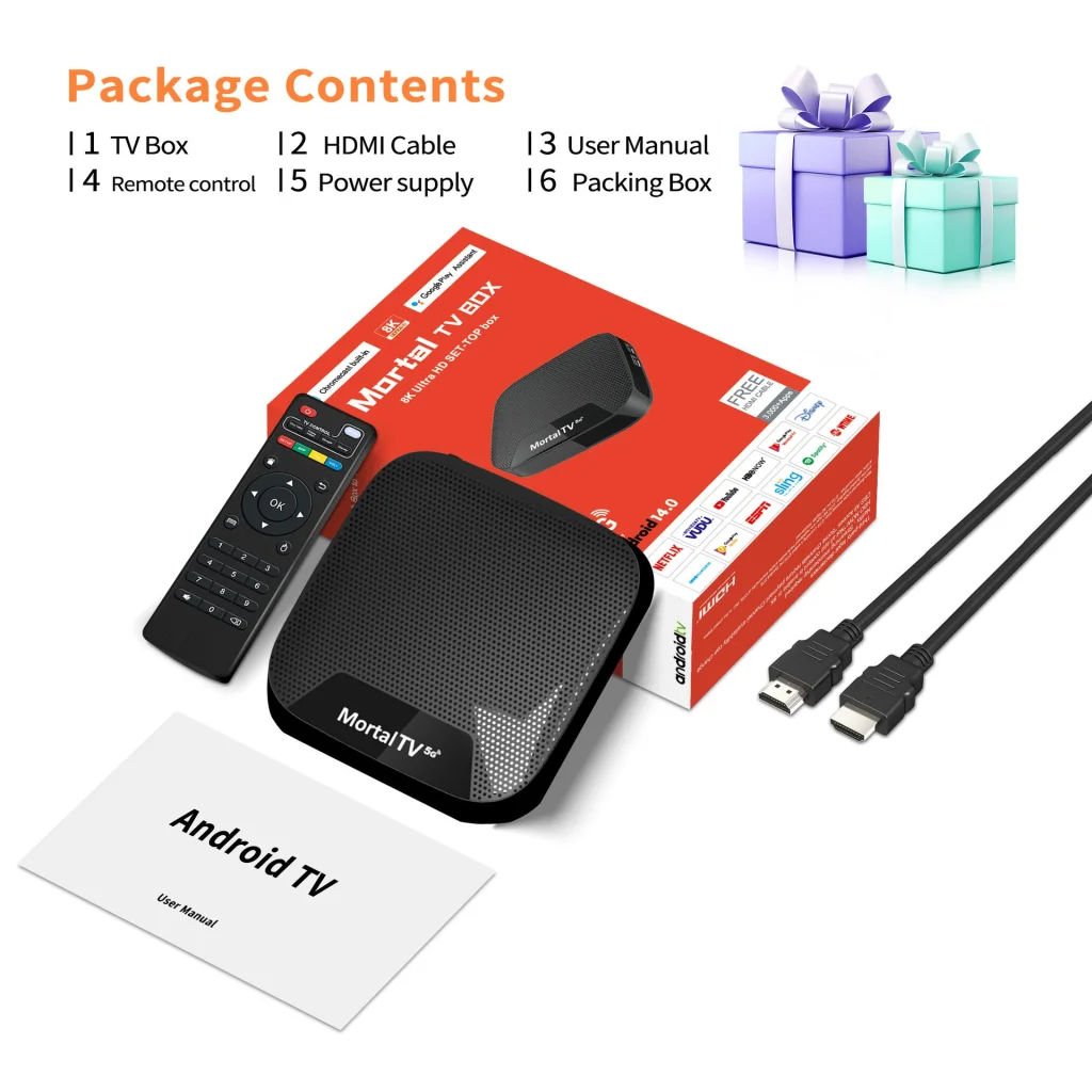 Mortal TV T4 S905L Android 14 TV Box - Dual WiFi