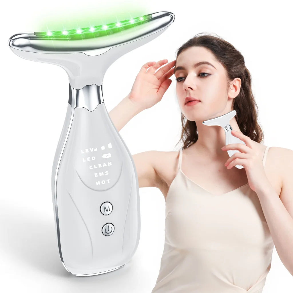 Multi-Function Facial & Neck Massager with LED Light