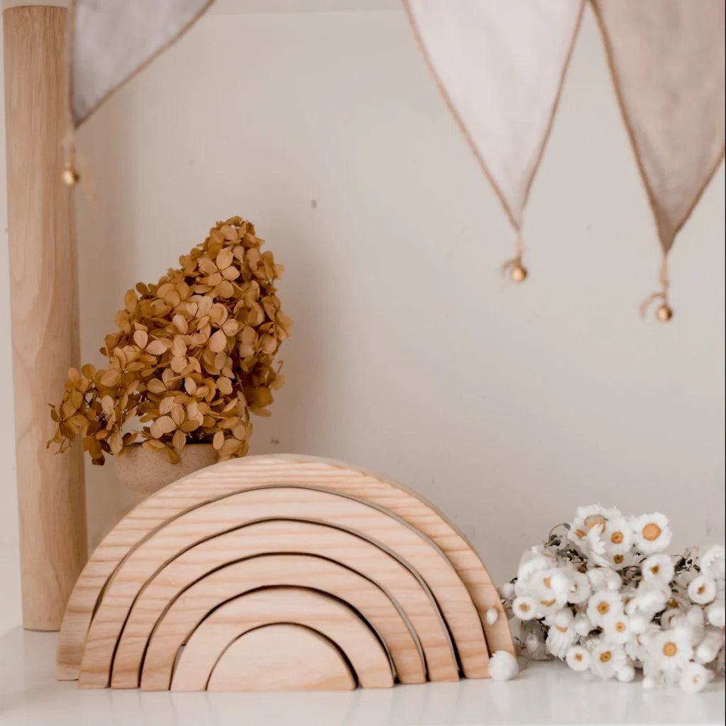 Natural Stacking Rainbow Blocks for Kids