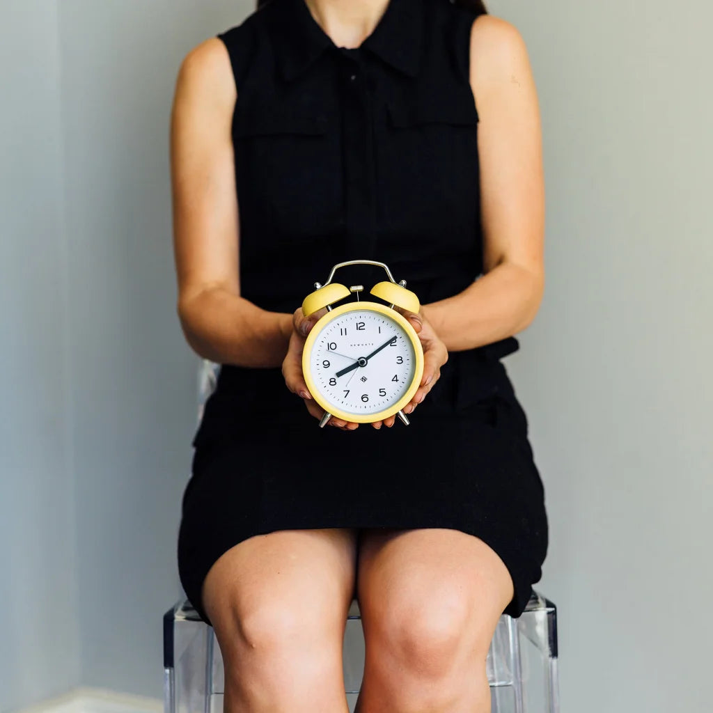 Newgate Charlie Bell Echo Alarm Clock - Matte Cheeky Yellow