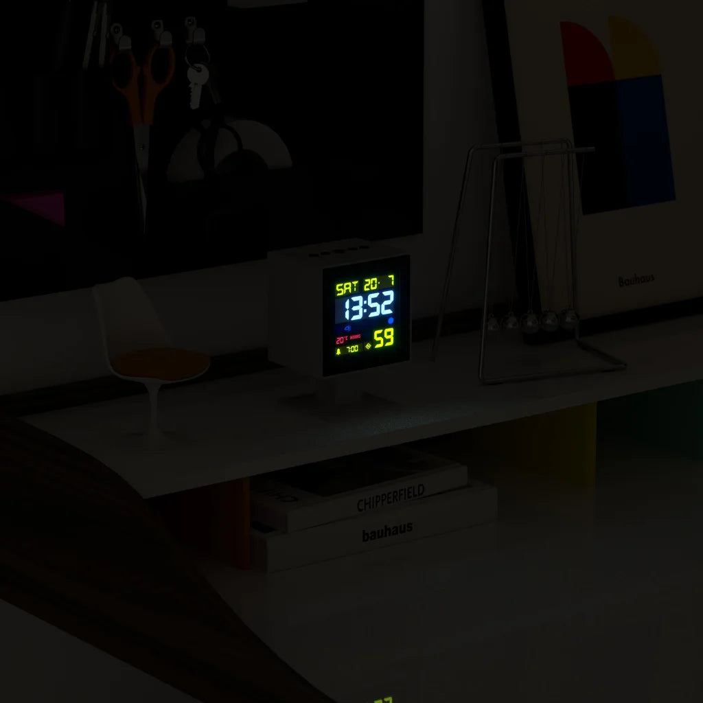 Newgate Monolith LCD Alarm Clock - White - Home & Garden