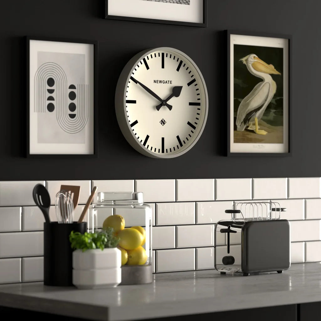 Newgate Railway Clock - Grey - Home & Garden