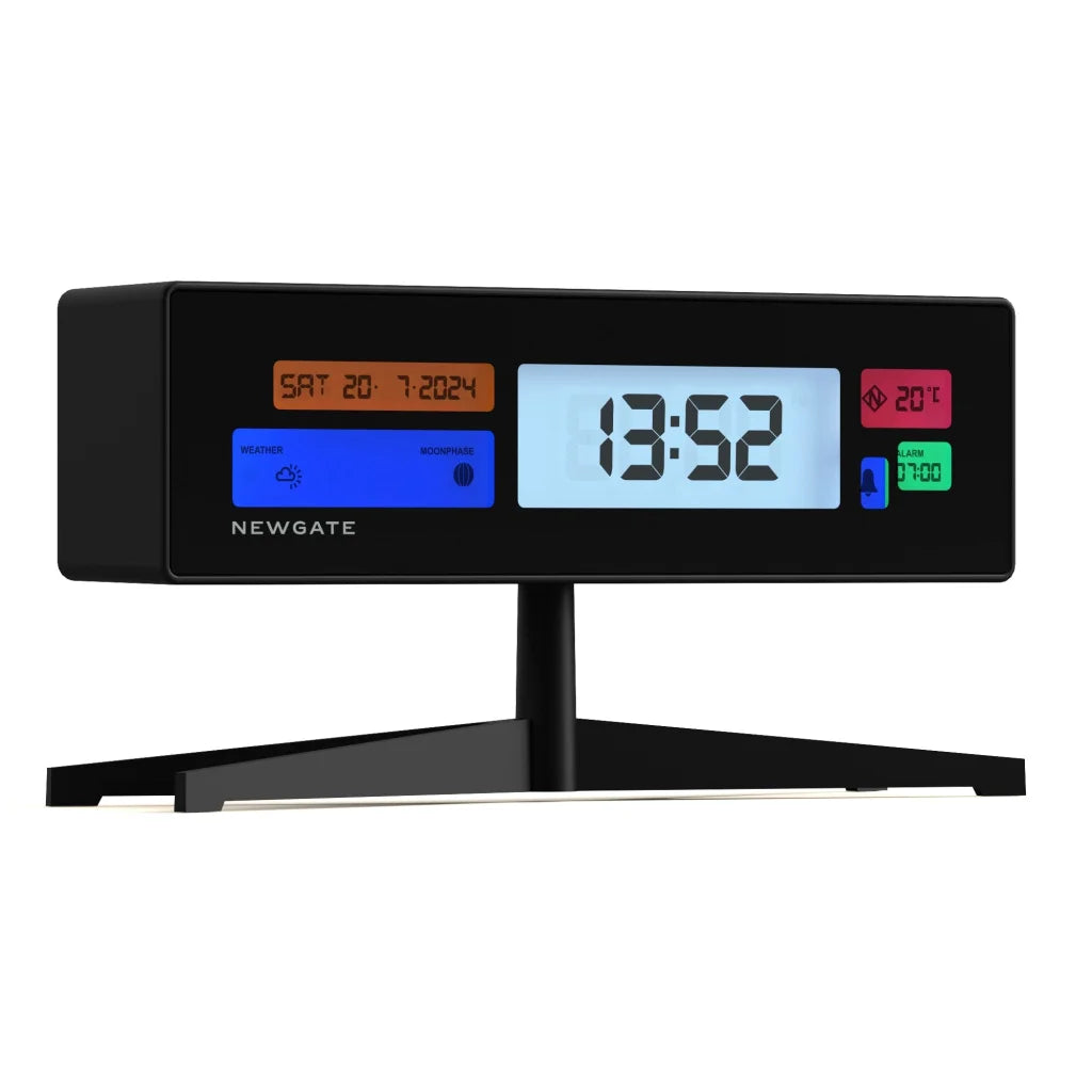Newgate Supergenius LCD Alarm Clock - Matte Black - Home &