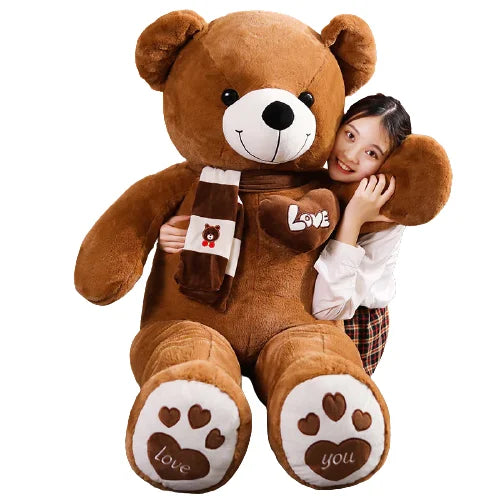 NNECN Giant Teddy Bear 100CM Soft Plush Cotton Scarf