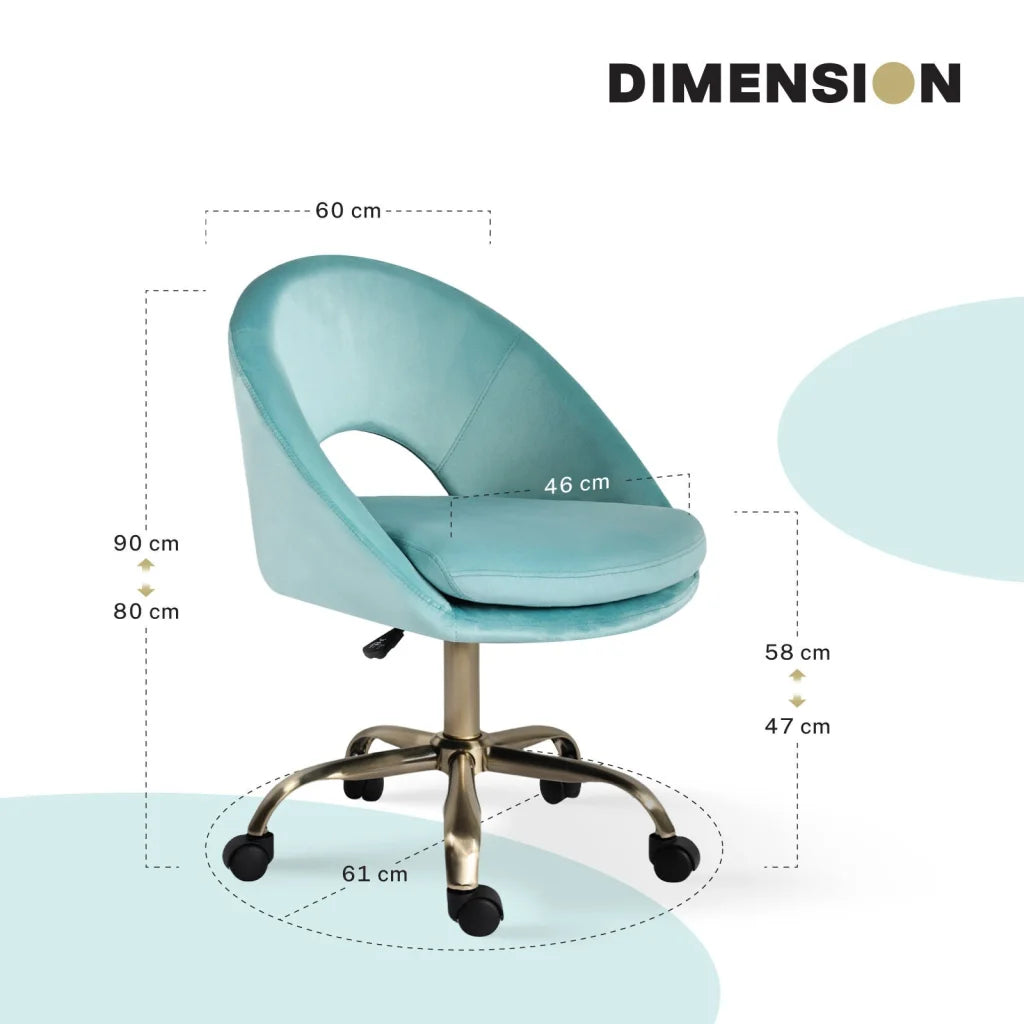 Office Desk Chair - Velvet Home Office Swivel Computer Seat